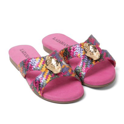 Hailey Dames Slippers Leer Fuxia