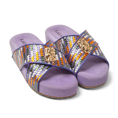 Lizzy Dames Slippers Leer Lilac