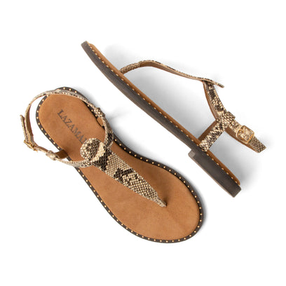Ayla Dames Sandalen Leer Beige
