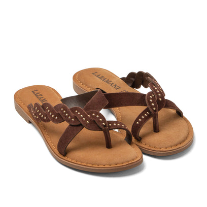 Lena Dames Slippers Suede Brown