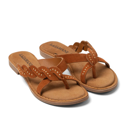 Lena Dames Slippers Suede Tan