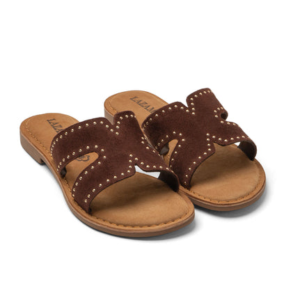 Lina Dames Slippers Suede Brown