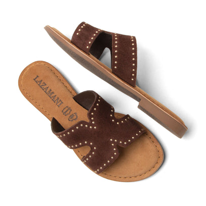 Lina Dames Slippers Suede Brown