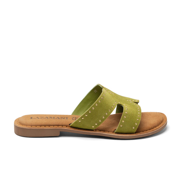 Lina Dames Slippers Suede Green Lina Dames Slippers Suede Green