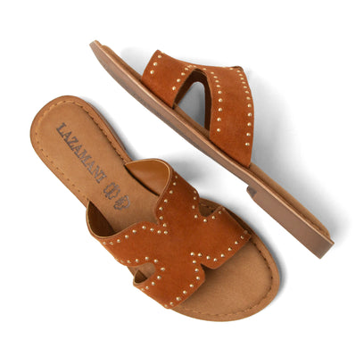 Lina Dames Slippers Suede Tan
