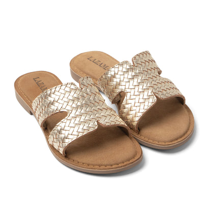 Puck Dames Slippers Leer Gold