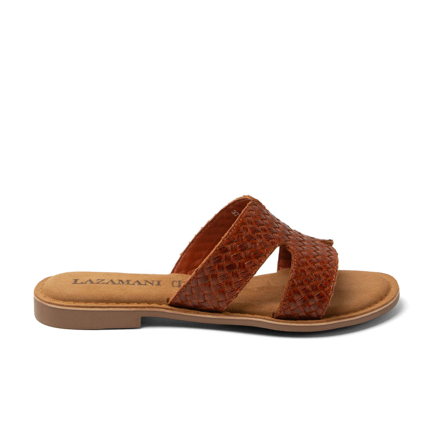 Puck Dames Slippers Leer Tan