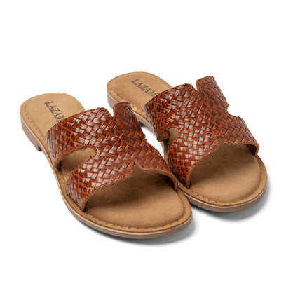Puck Dames Slippers Leer Tan
