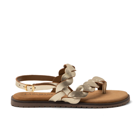 Jona Dames Sandalen Leer Gold Jona Dames Sandalen Leer Gold