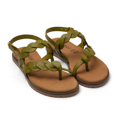 Jona Dames Sandalen Leer Green