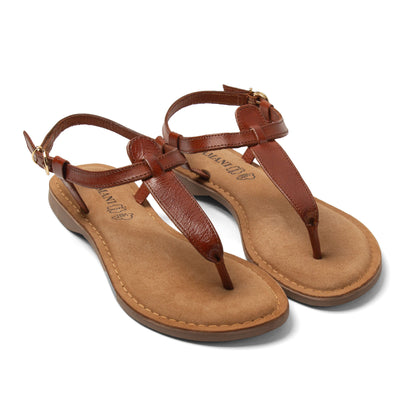 Imme Dames Sandalen Leer Tan