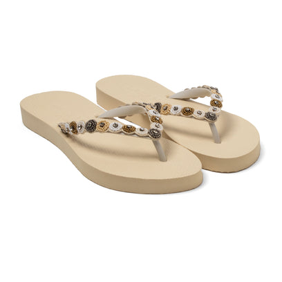 Mallorca Beach Dames Slippers Offwhite
