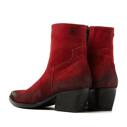 Alix Dames Enkellaarsjes Suede Red