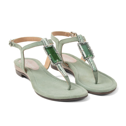 Brienda Dames Sandalen Suede Sage