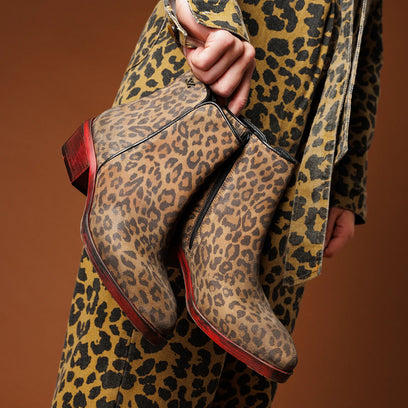 Sara Dames Enkellaarsjes Suede Tan/Leo