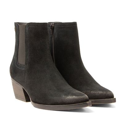 Annie Dames Enkellaarsjes Suede Black