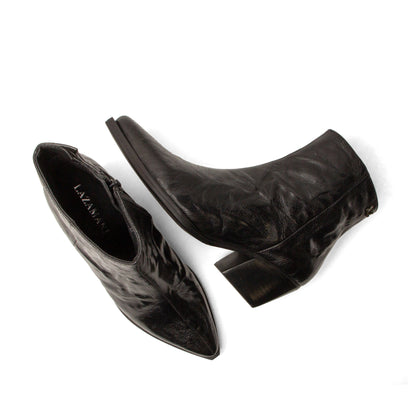 River Dames Enkellaarsjes Leer Black