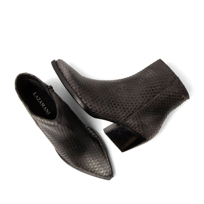 Phoebe Dames Enkellaarsjes Leer Silver/Black