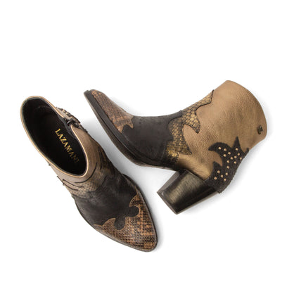 Stevie Dames Enkellaarsjes Leer Gold