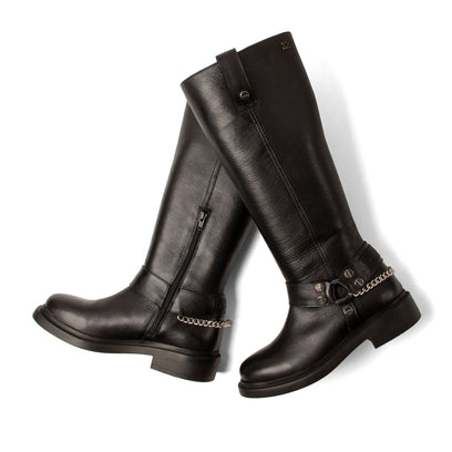 Leslie Dames Laarzen Leer Black