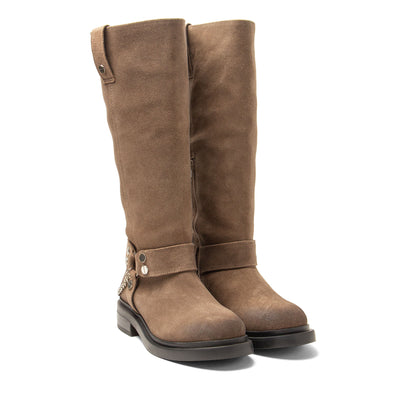 Leslie Dames Laarzen Suede Taupe