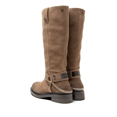 Leslie Dames Laarzen Suede Taupe