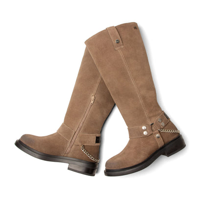 Leslie Dames Laarzen Suede Taupe