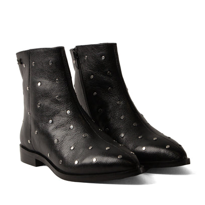 Dana Dames Enkellaarsjes Leer Black