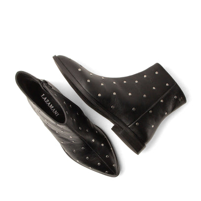 Dana Dames Enkellaarsjes Leer Black