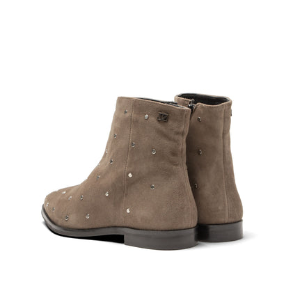 Dana Dames Enkellaarsjes Suede Taupe