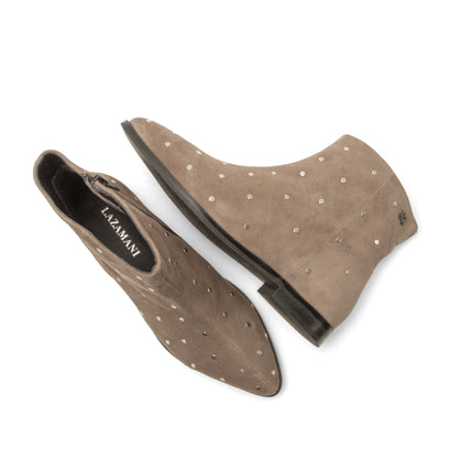 Dana Dames Enkellaarsjes Suede Taupe
