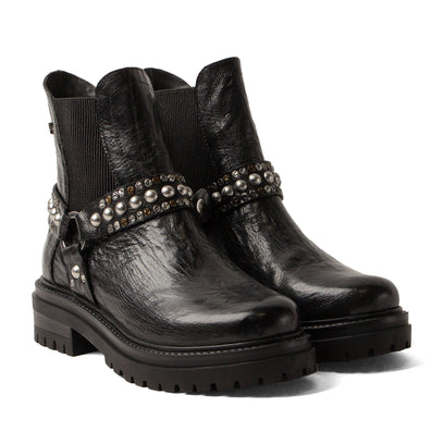 Jagger Dames Chelsea Boots Leer Black