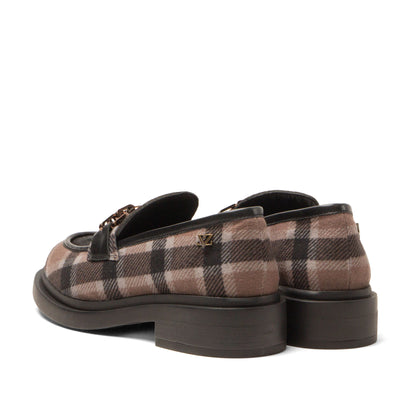 Oxford Dames Loafers Tartan Black