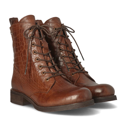 Nella Dames Veterboots Leer Brown