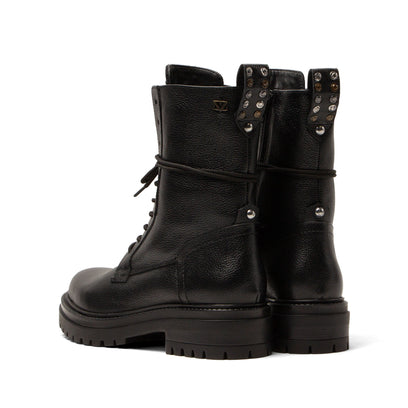 Jessie Dames Veterboots Leer Black