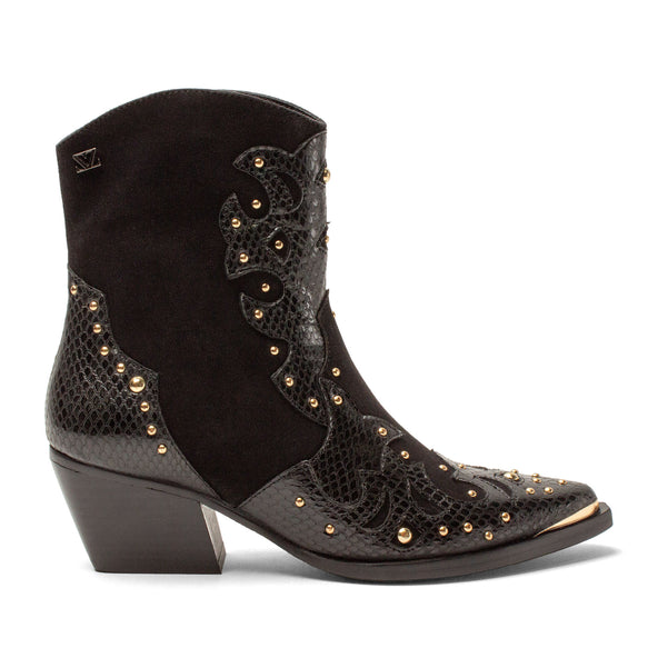Fenne Dames Enkellaarsjes Leer Black Fenne Dames Enkellaarsjes Leer Black