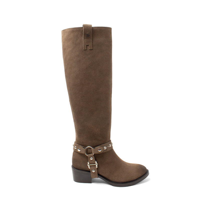 Fay Dames Laarzen Suede Taupe