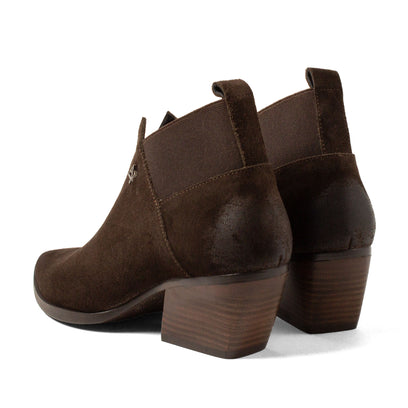 Britt Dames Enkellaarsjes Suede Brown