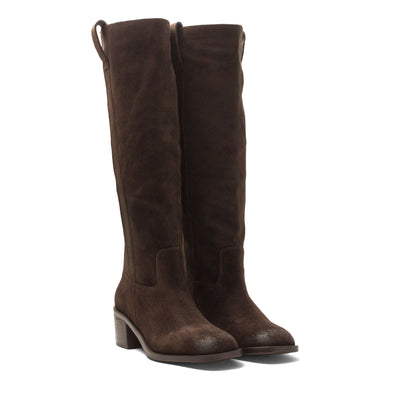 Elin Dames Laarzen Suede Brown