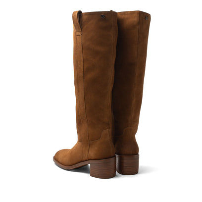 Elin Dames Laarzen Suede Cognac
