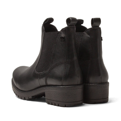 Lia Dames Chelsea Boots Leer Black