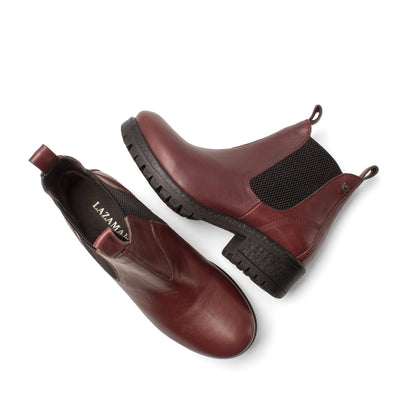 Lia Dames Chelsea Boots Leer Burgundy