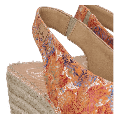 Laila-LL Dames Espadrilles Leer Multi