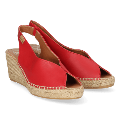 Laila-P Dames Espadrilles Leer Roig