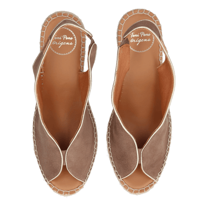 Leslie Dames Espadrilles Suede Taupe