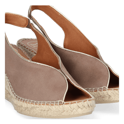 Leslie Dames Espadrilles Suede Taupe