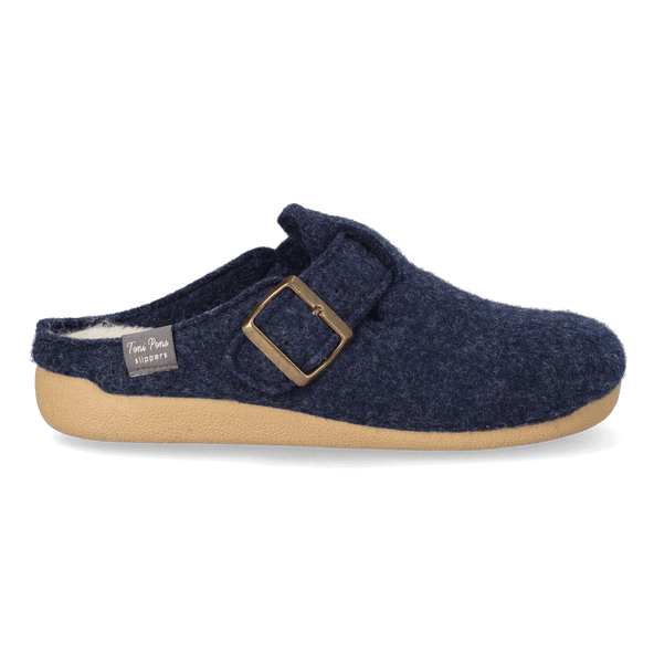 Mima-FP Dames Pantoffels Vilt Blau Mima-FP Dames Pantoffels Vilt Blau