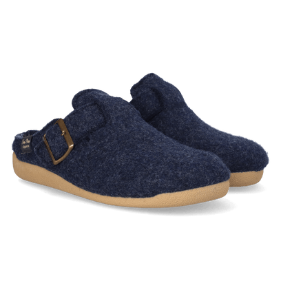 Mima-FP Dames Pantoffels Vilt Blau