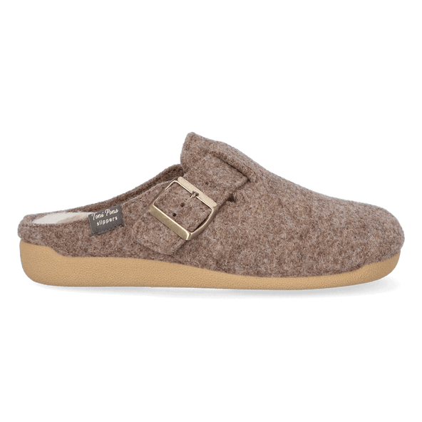 Mima-FP Dames Pantoffels Vilt Taupe Mima-FP Dames Pantoffels Vilt Taupe