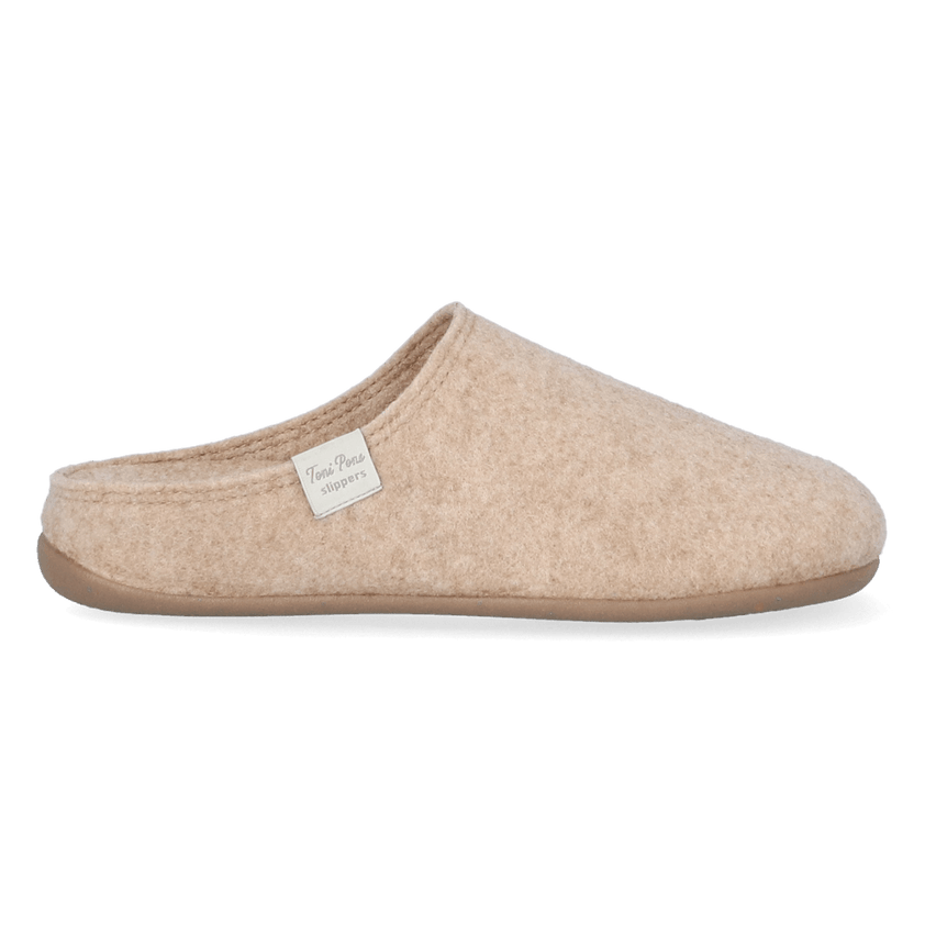Mona-FR Dames Pantoffels Gerecycled Vilt Beige